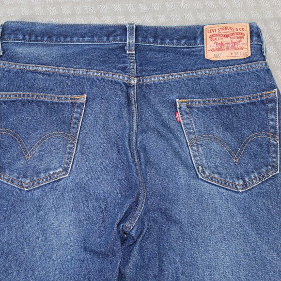 Levi's 550 Relaxed Fit Blue Jeans 36x30 - Picture 3 of 8